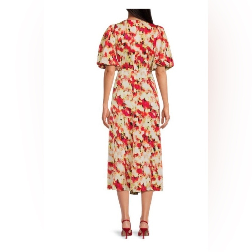 Dkny Red and Brown Off the Shoulder Flutter Sleeve Sundress - Picture 7 of 7